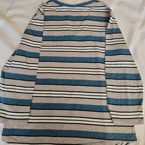 Men's Size Medium Blue/Gray/White & Black Long Sleeve V-Neck - Picture 5 of 8